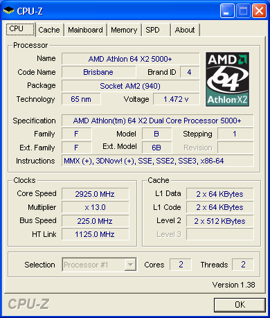 AMD 65nm X2 5000+测试 轻松超频3GHz