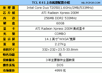 ���ͼ�ǿ��!TCL&nbsp;K41˫�˱ʼǱ�4999Ԫ