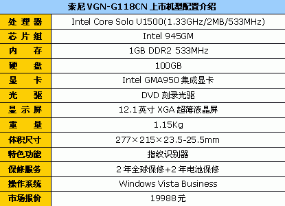 1.15Kg重量11小时续航索尼新品上市