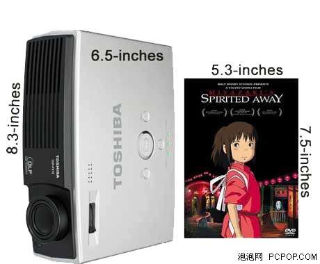 只比盒装DVD大一点 东芝超迷你投影机