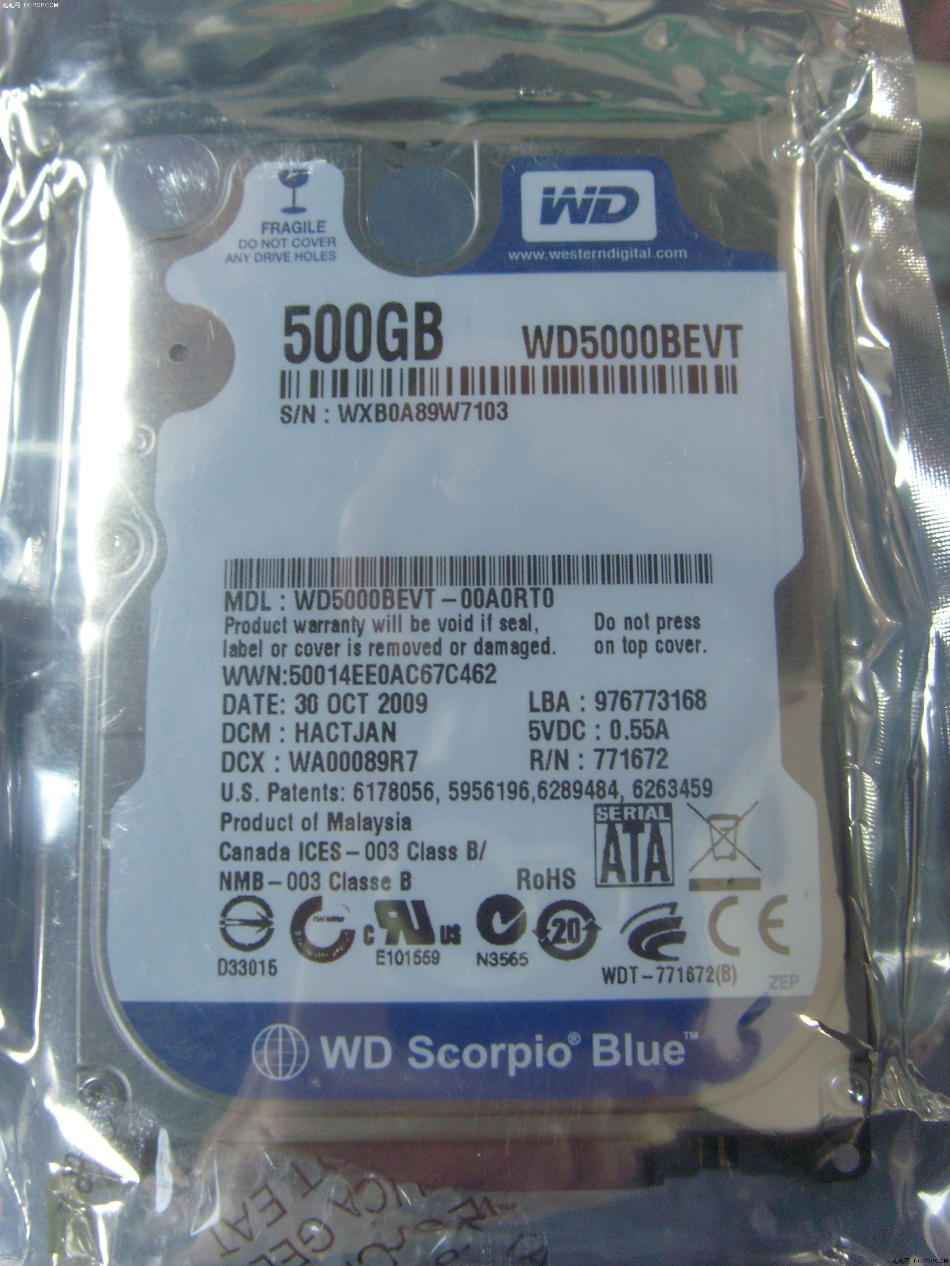 笔记本硬盘价格稳定西数500G售500元_西部数