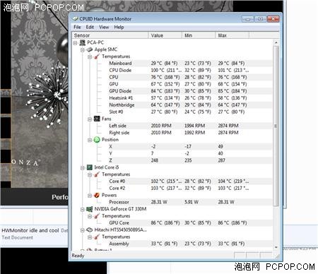 苹果i7版MacBook Pro测试温度达100度 