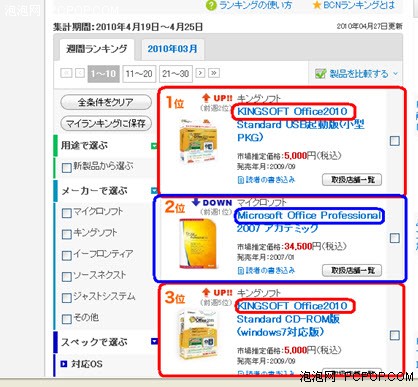 日文U盘版WPS2010在日本获周销售冠军 