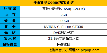 超值酷睿i5整机 神舟新梦G9000仅4544 