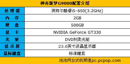 超值i5整机:神舟新梦G9000售价4999元 