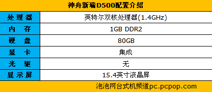 入门级低价新品神舟新瑞D500仅售1999 