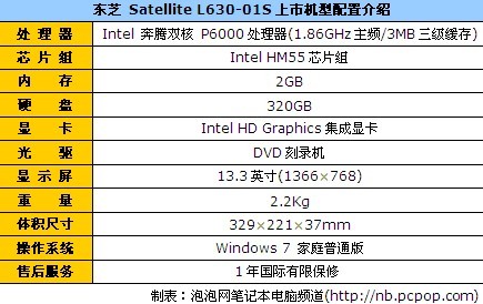 东芝 Satellite L630-01S 