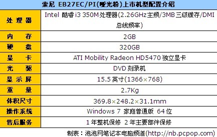 索尼 EB27EC/PI(哑光粉) 