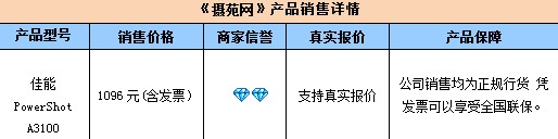 高像素光防家用DC 佳能A3100带票1096 