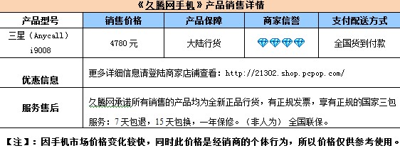 3G网络旗舰机 三星I9008行货只需4780 