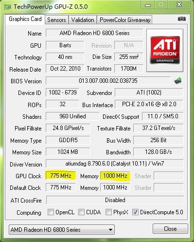 HD6850也“开核” 轻松变Radeon HD6870 