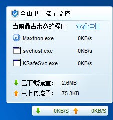 流量监控状况全掌控 金山卫士2.4评测 