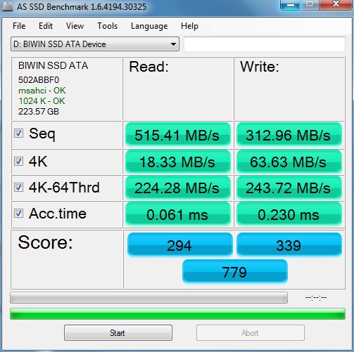 读写超500MB/s！BIWIN S836 SSD测试 