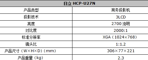 高性能投影热销！日立HCP-U27N报4800 