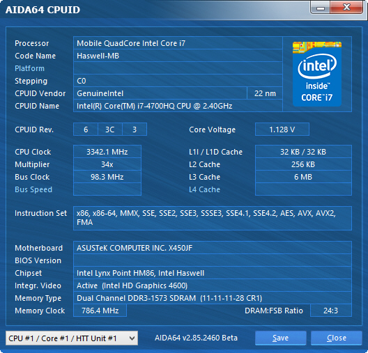 配Haswell i7 4700HQ  华硕A450J评测   （未完成） 