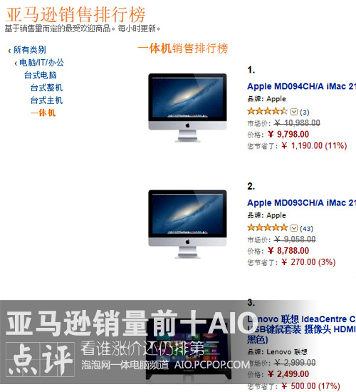 涨价后仍第一 点评亚马逊AIO销量前十 