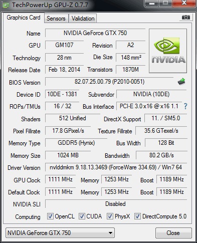 千元新神器 影驰GTX750Ti/GTX750评测 