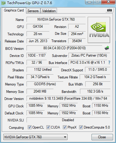 极致堆料王者 索泰GTX760 至尊评测 