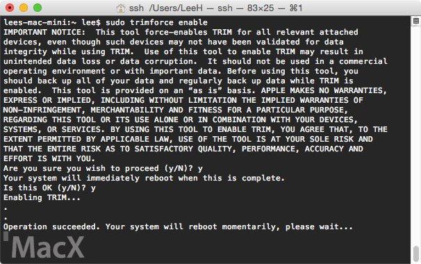 OS X 10.10.4原生支持第三方SSD TRIM 