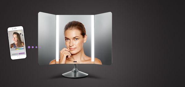 这款智能镜子能模拟各种光线下的化妆效果 