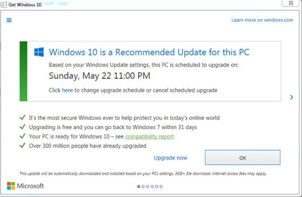 Windows 10中强制升级令安全更新失信 