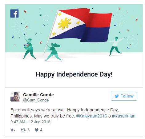 Facebook意外宣布菲律宾正处于战争状态 