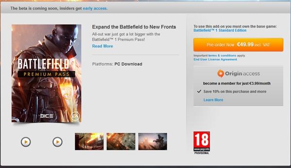 玩家怒了！《战地1》终极版售价近千元 