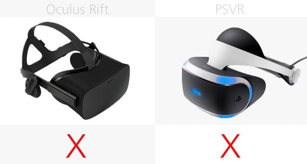 Oculus Rift和PlayStation VR参数对比 