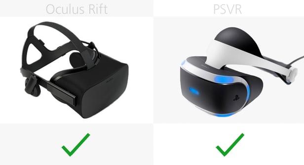 Oculus Rift和PlayStation VR参数对比 