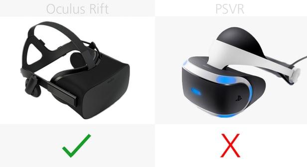 Oculus Rift和PlayStation VR参数对比 