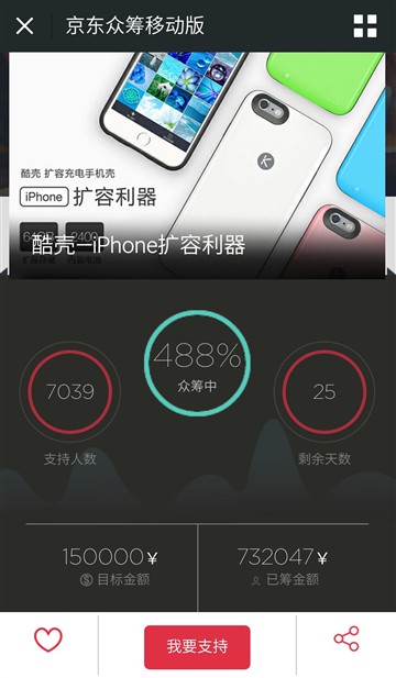 iPhone扩容神器遭疯抢 酷壳众筹人气火爆