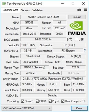 升级GTX 965M 惠普暗影精灵2精灵绿评测