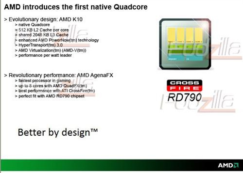 AMD 4核心Agena处理器功耗不超过95W