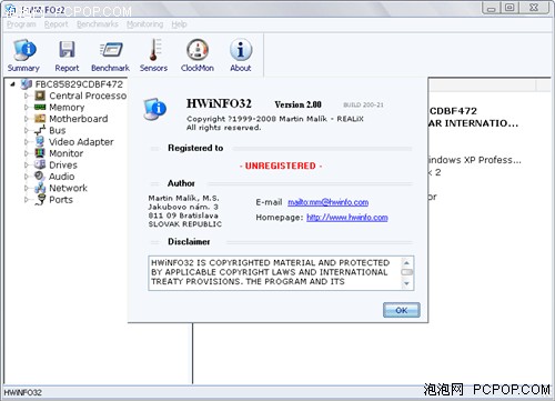 רҵӲ����Ϣ�鿴��&nbsp;HWiNFO32&nbsp;v2.00