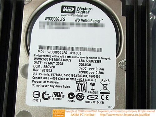 西数2.5吋300G万转硬盘以2500元上市
