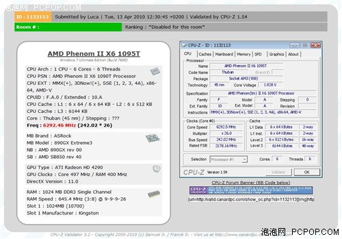 华擎890GX携六核弈龙II液氮狂奔6GHz! 