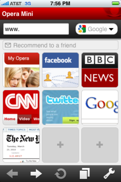 Opera Mini for iPhone首次进行更新 