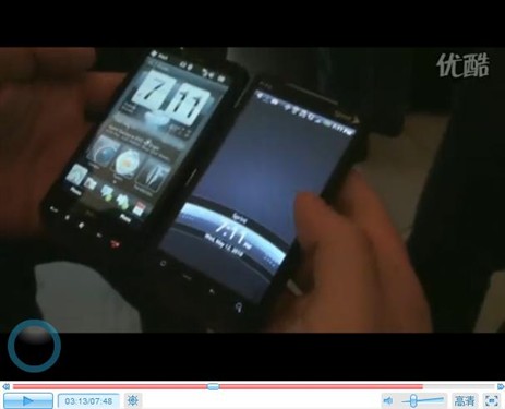 大块头现场PK视频 HTC HD2/EVO 4G对比  