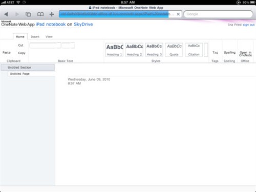 微软Office Web Apps顺利运行于iPad 