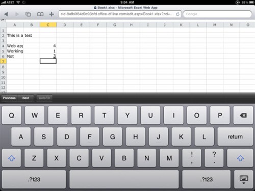 微软Office Web Apps顺利运行于iPad 