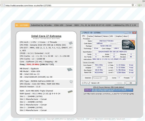 i7主频破表: X58A-UD9+980X达成7GHz! 