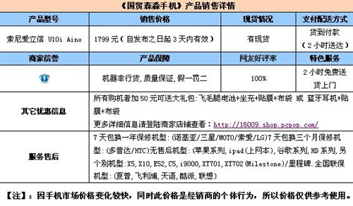 畅享娱乐无极限 索爱U10i Aino仅1799 