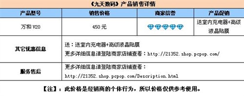 导航精准娱乐丰富 万和V20仅售450元 