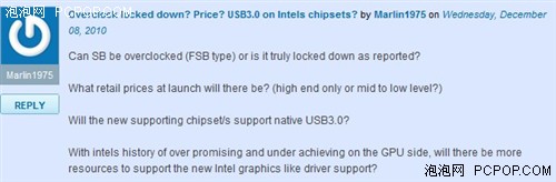 Intel SNB袭来!国外网友最想知道什么 