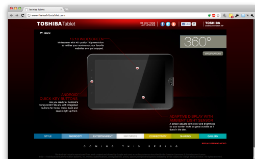 东芝上线平板宣传页：讽刺iPad没商量 