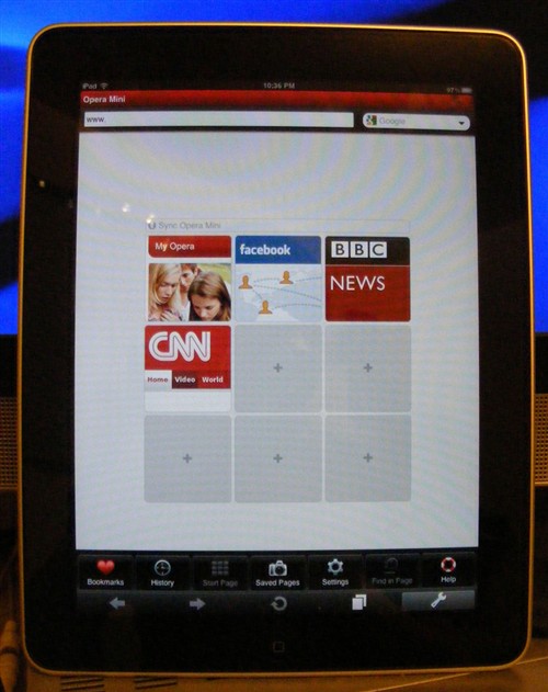 ipad opera mini 