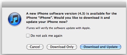 苹果推送iOS4.3下载 iPad/iPhone升级 