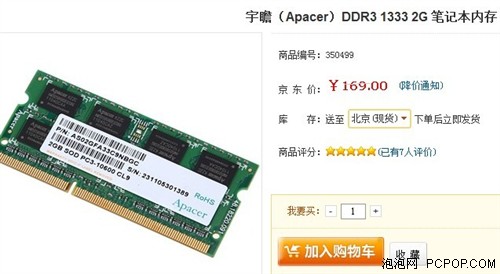 涨势很明显 六款DDR3 1333笔记本内存 