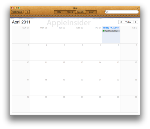 Mac OS X 10.7 Lion: iCal 4.0 截图展示 吸收iPad元素 