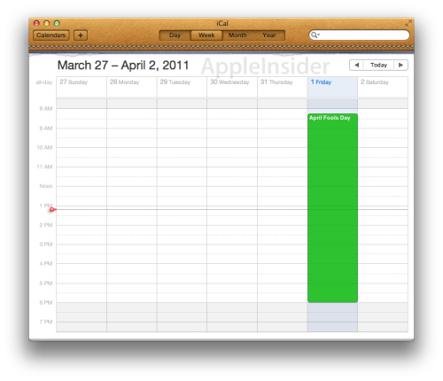 Mac OS X 10.7 Lion: iCal 4.0 截图展示 吸收iPad元素 